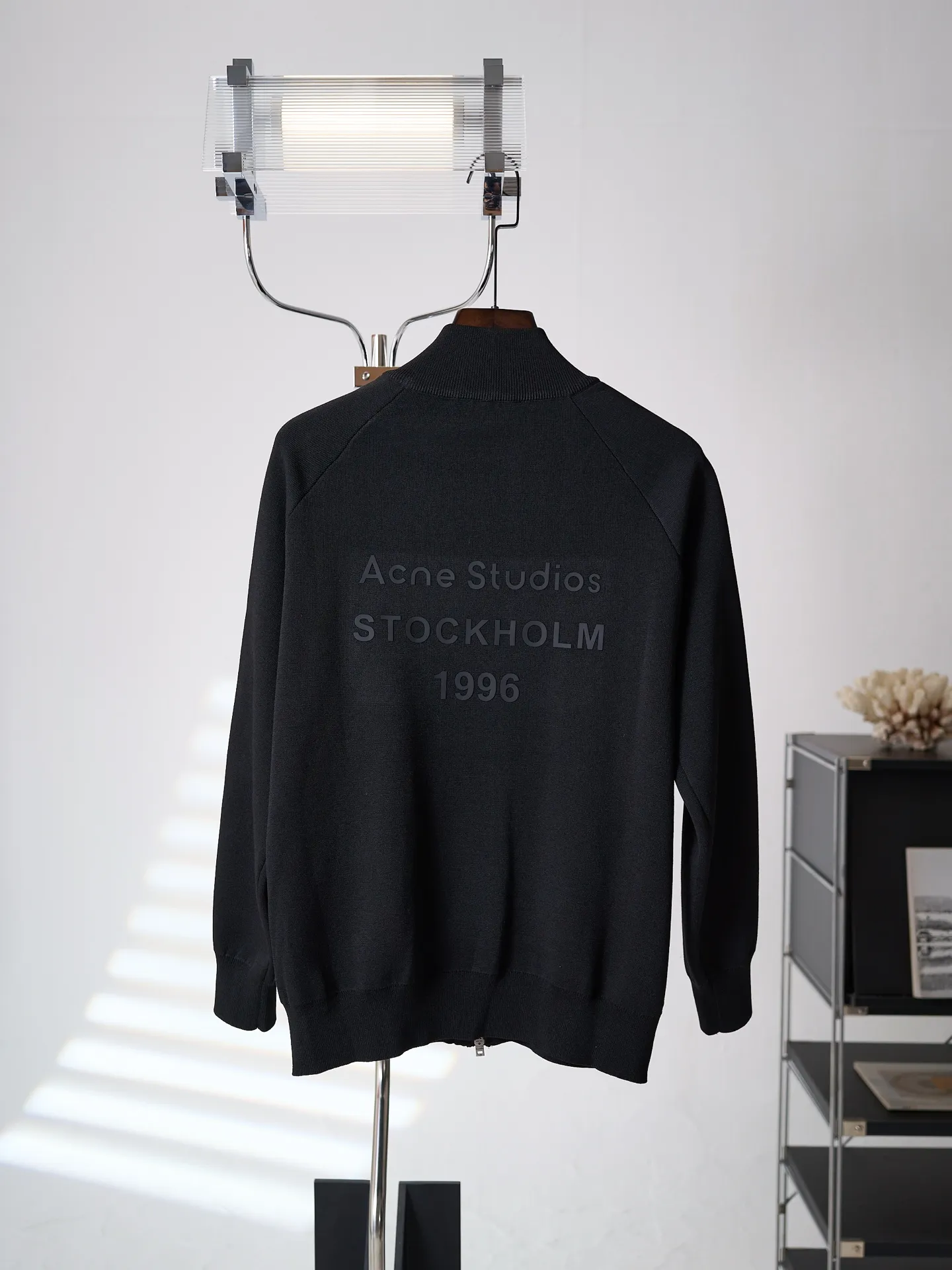 [Real auction] Acne Studios back silicone embossed leather knitted cardigan zipper jacket [In Stock] Purchased and developed S M L
